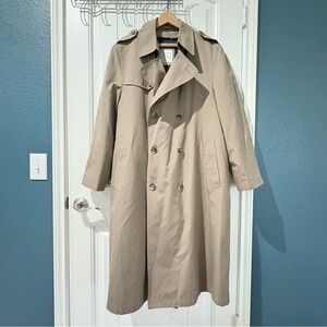 Christian Dior Trench Coat Mens Size 42R Light Gray Removable Thermal Insulation